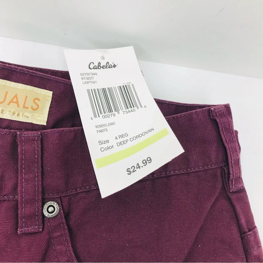 Cabelas casuals women’s pants jeans size 4 regular plum purple - Picture 5 of 5